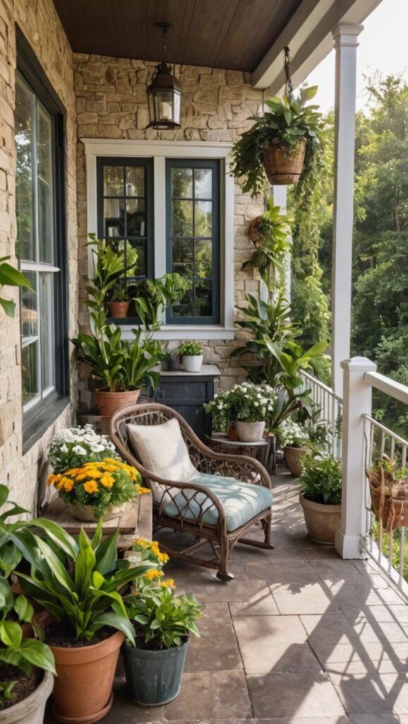 beautiful front porch ideas with Potted Plants Galore 1