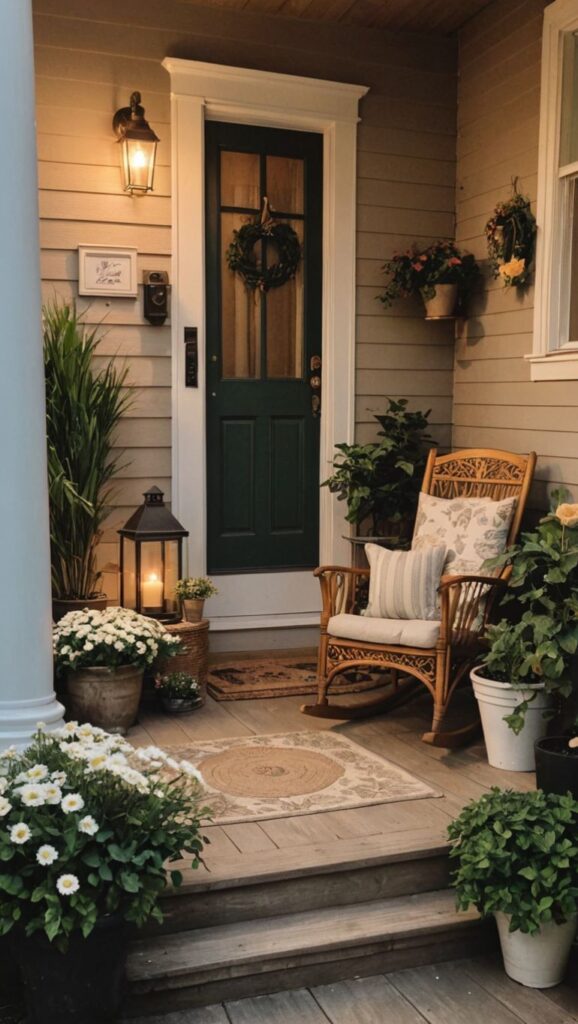 decoration front porch ideas aesthetic with Vintage Charm