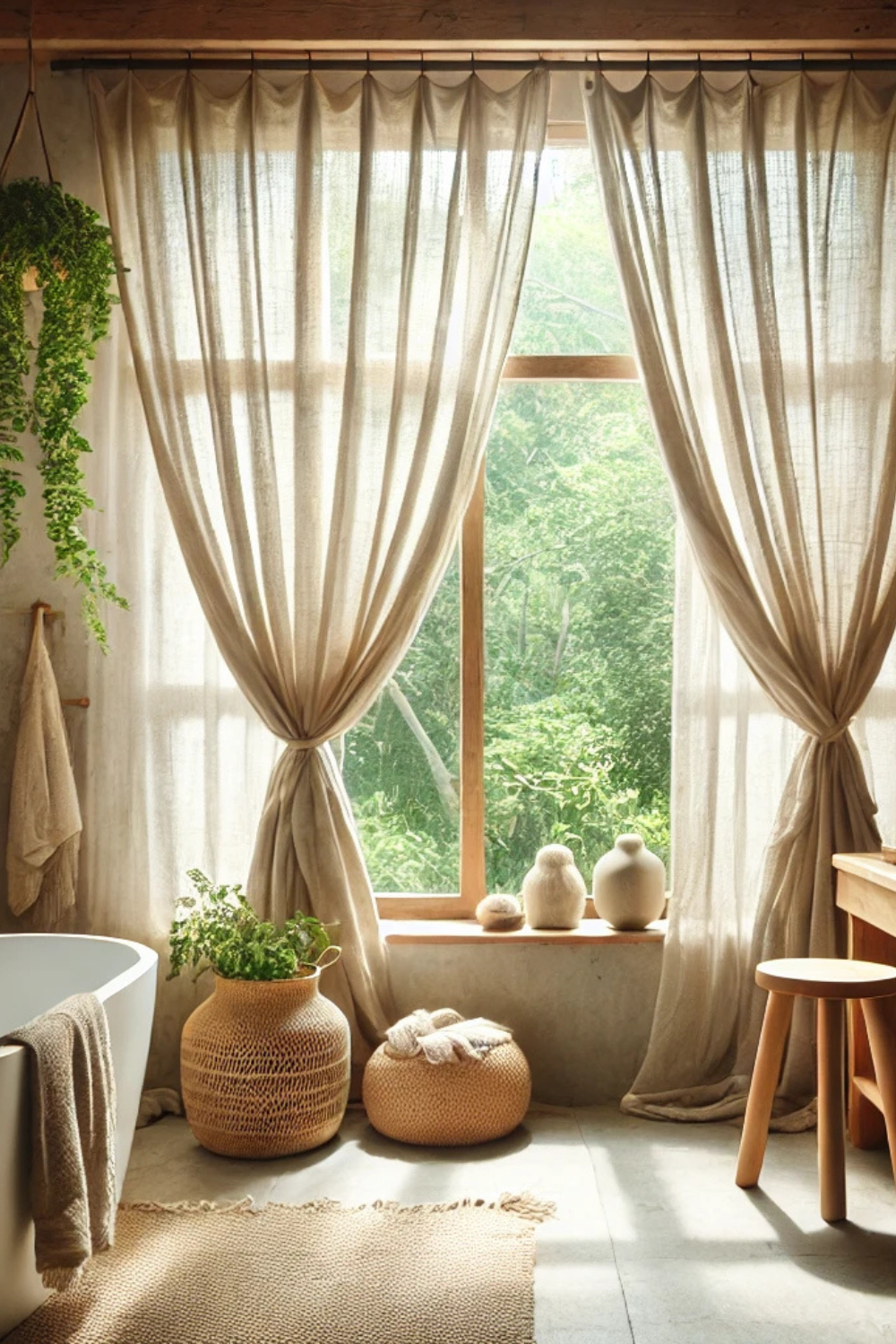 Hang Natural Fiber Curtains
