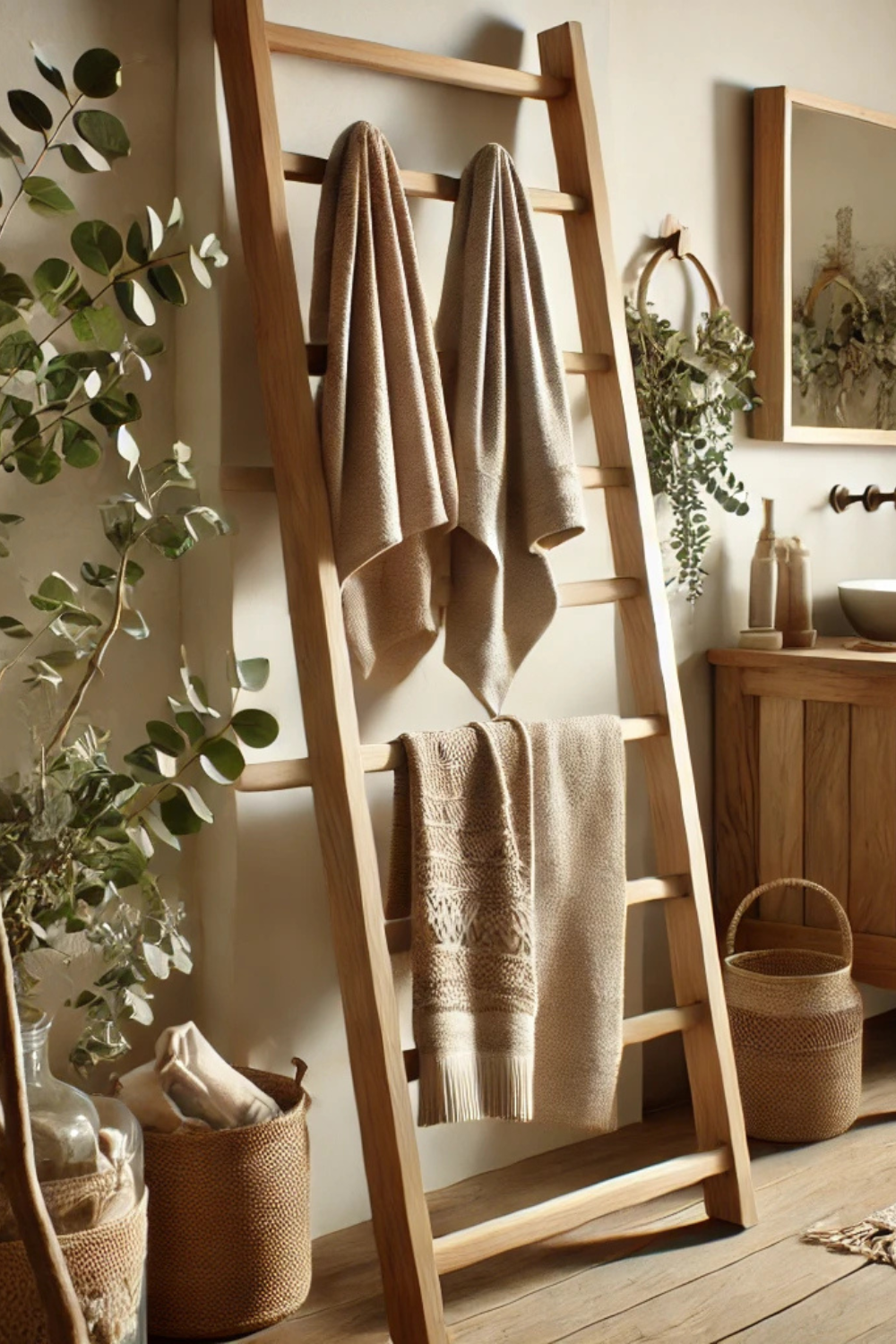 Wooden Ladder Rack