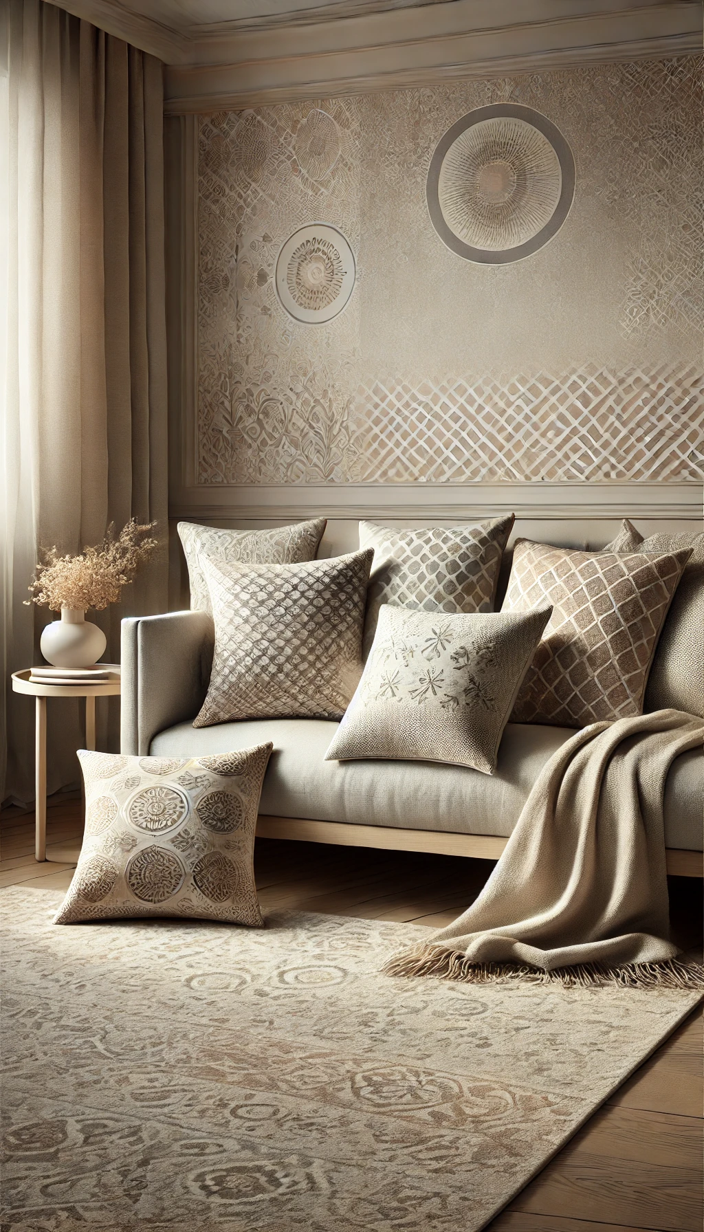 A stylish and elegant interior featuring subtle patterns