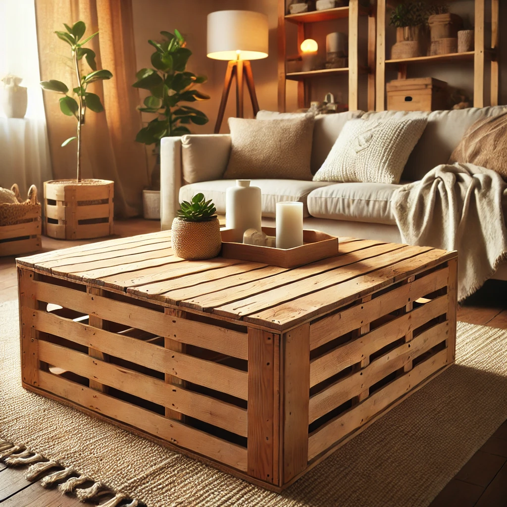 Create a DIY Coffee Table with Wooden Crates
