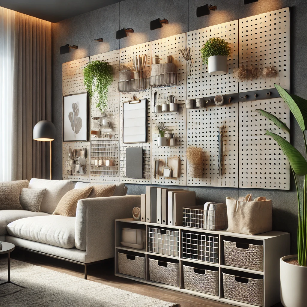 Pegboard Wall for Customizable Storage
