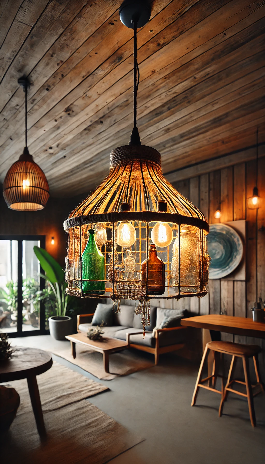 DIY Pendant Lights from Recycled Materials
