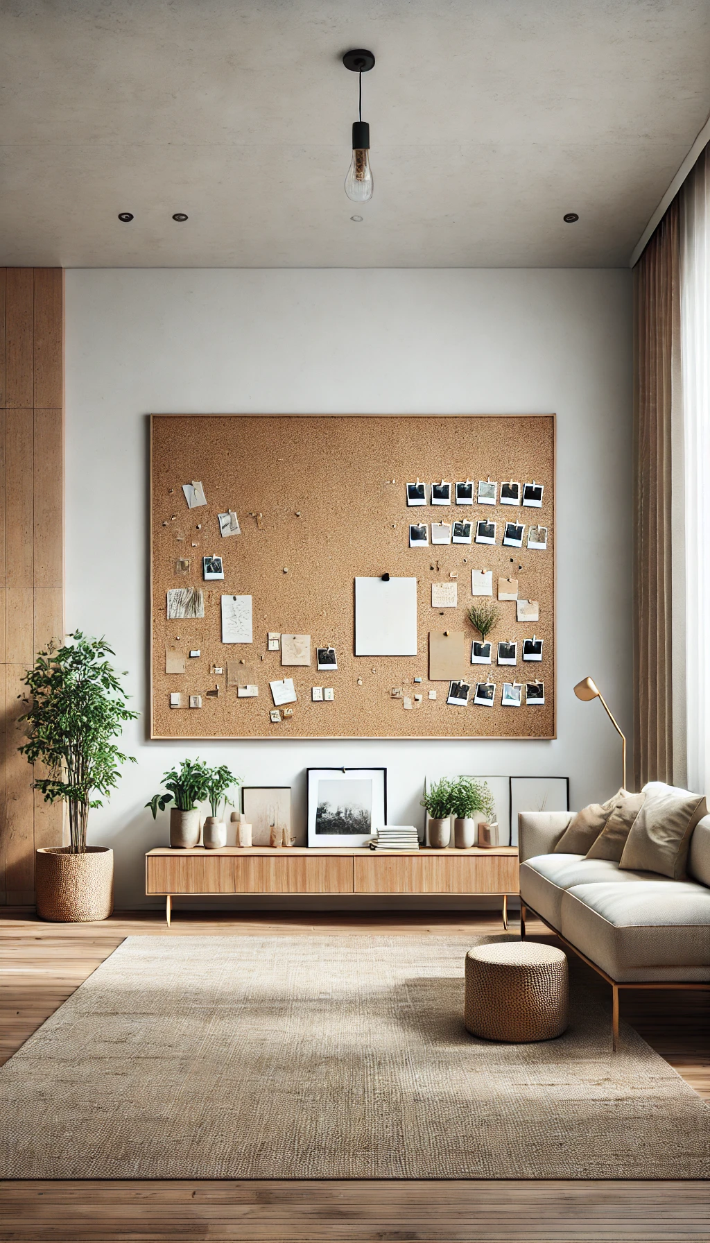 DIY cork board wall