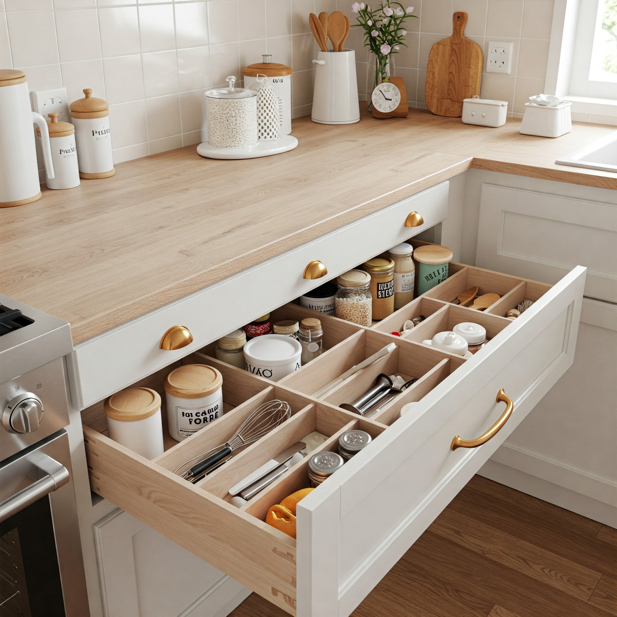Drawer Dividers for Tidy Storage for Small Kitchen Decor Ideas