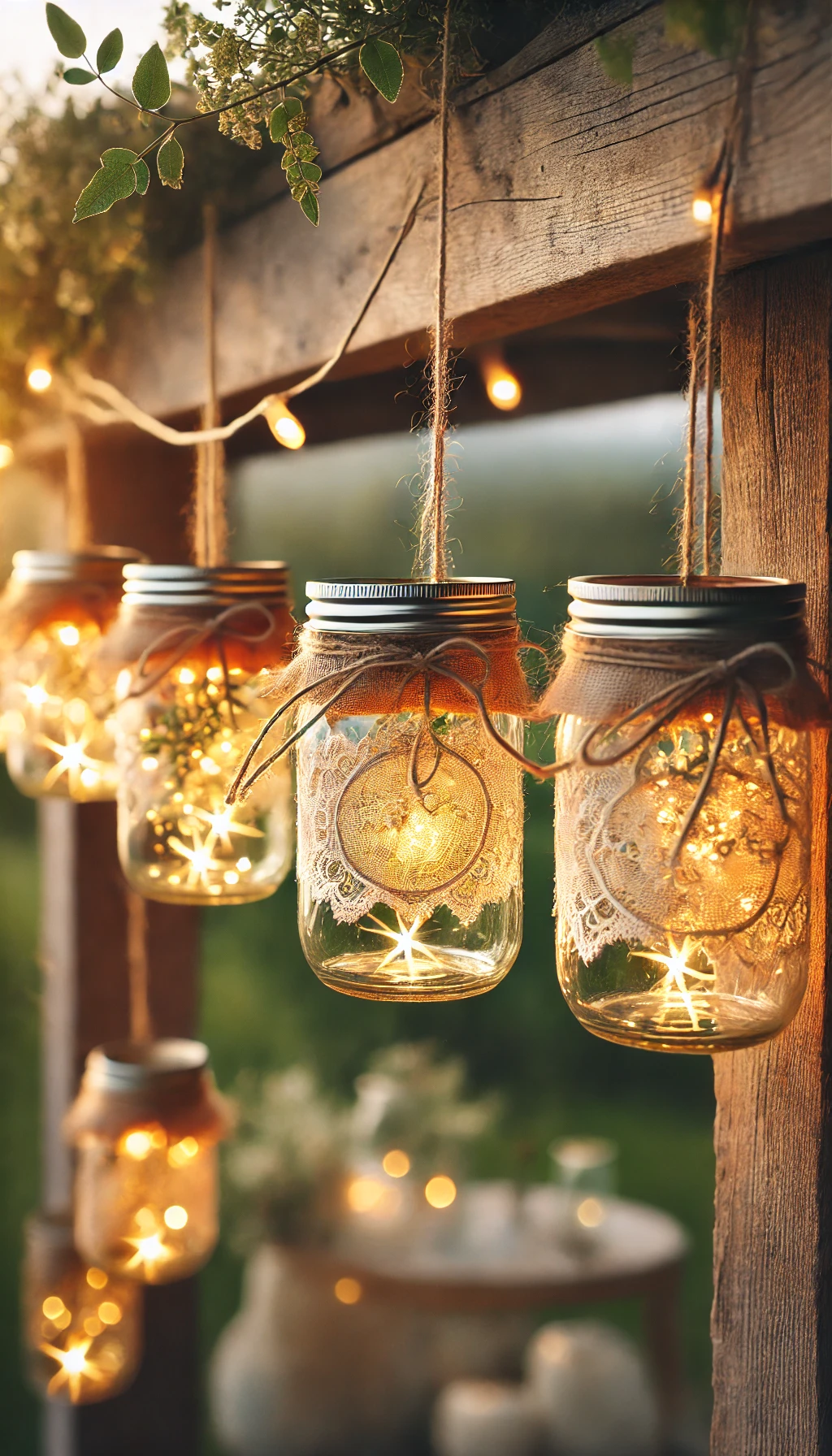 Mason Jar Lanterns for Rustic Charm