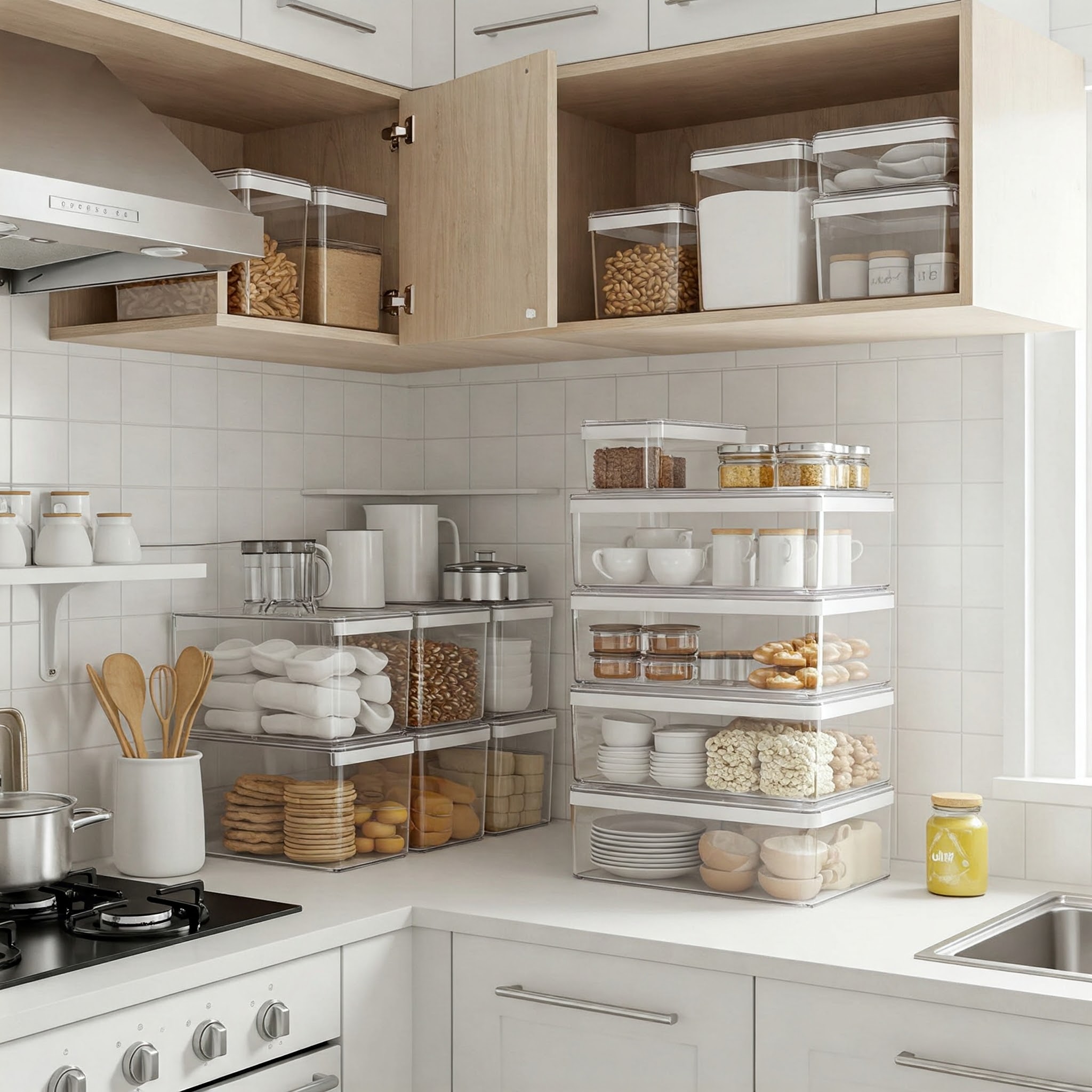 Transparent Storage Bins for Easy Organization