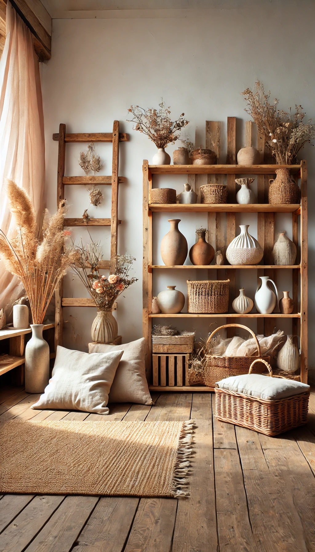 modern DIY home decor setup featuring nature-inspired elements