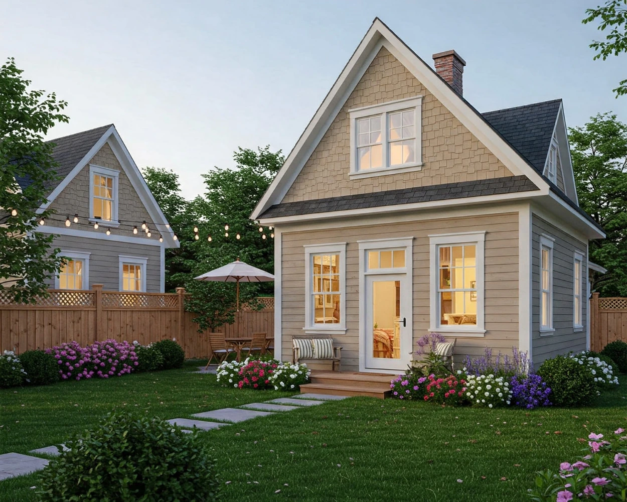 Backyard Guest Houses dengan Farmhouse