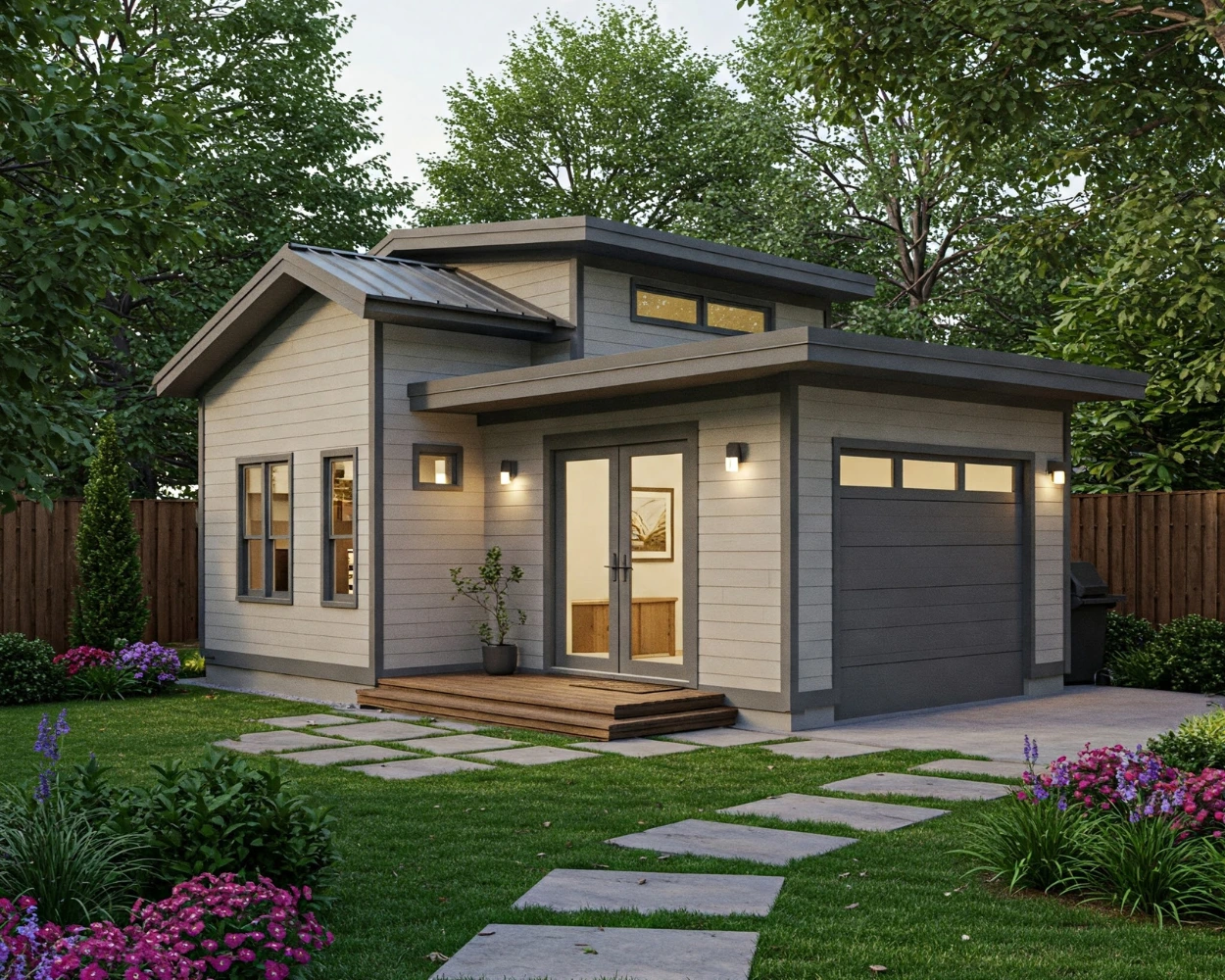 Backyard Guest Houses with a Guest Houses with Garages Layout