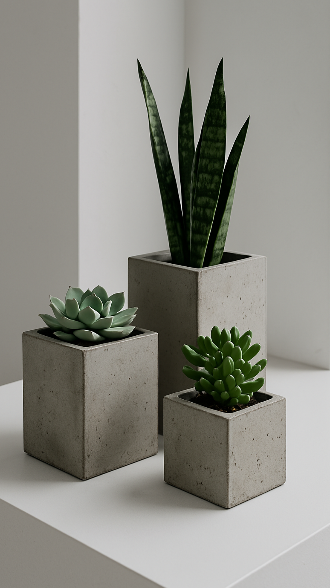 DIY Minimalist Concrete Planters