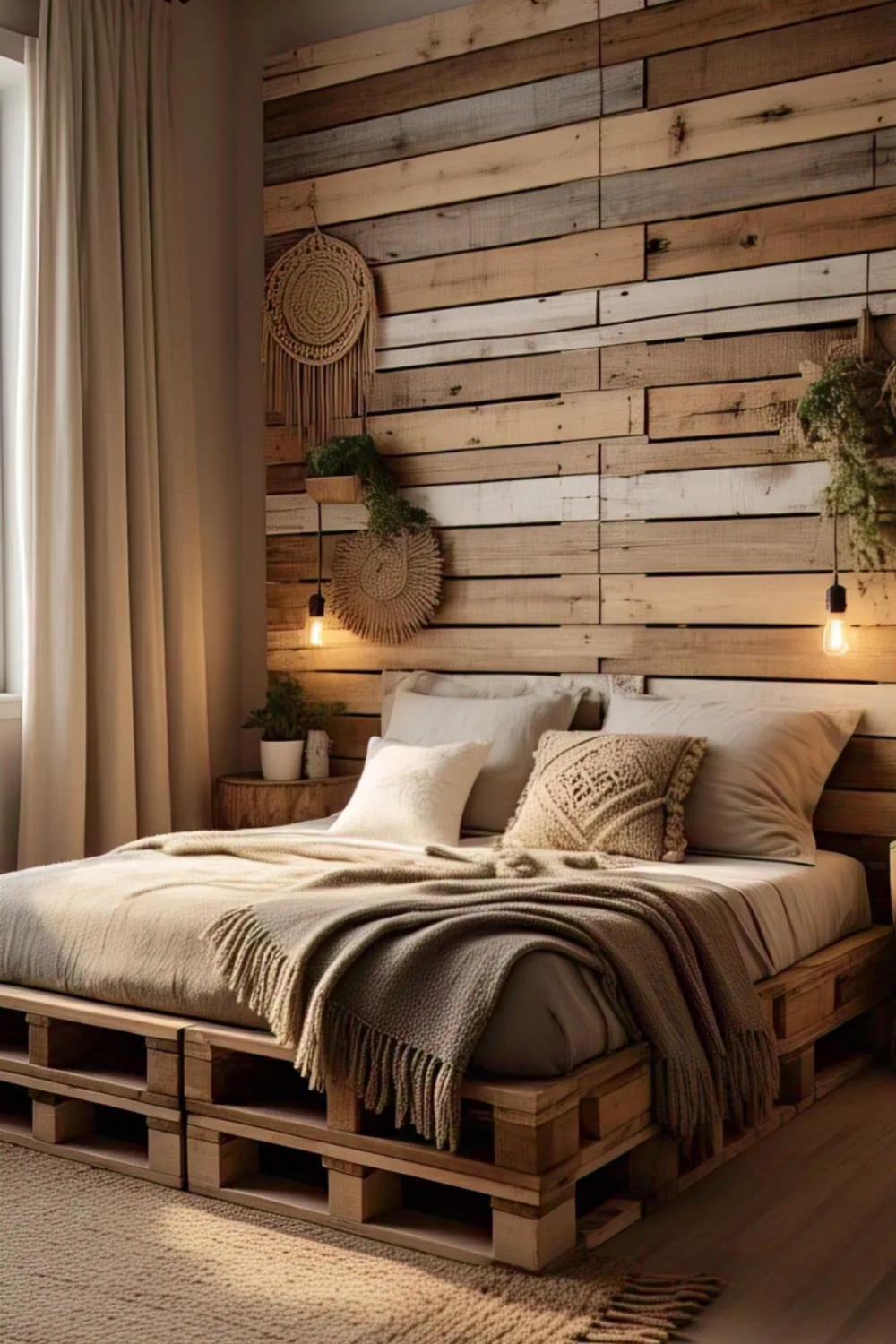 DIY Pallet Wood Headboard