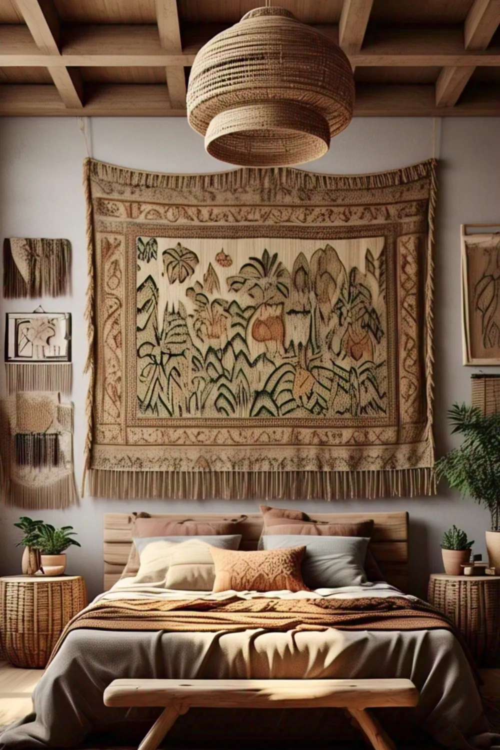 Handwoven Tapestry Above the Bed