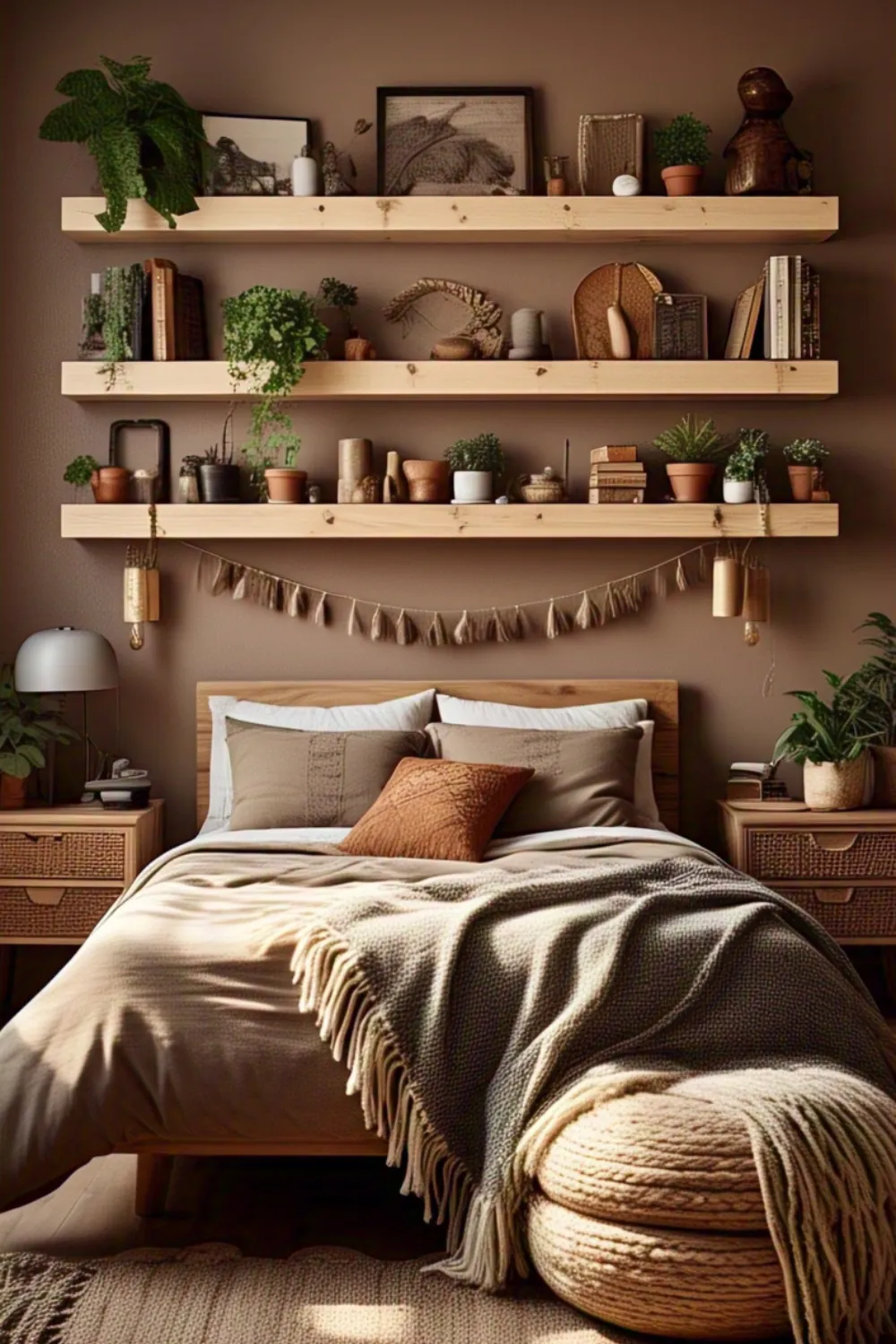 Rustic Wooden Floating Shelves