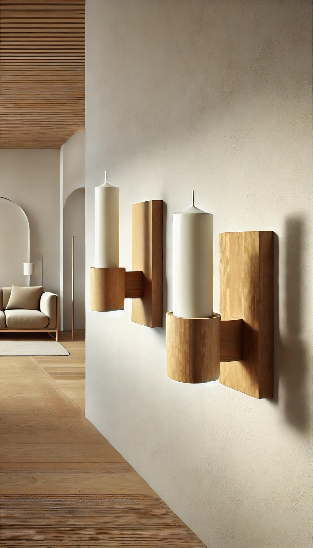 Wall-Mounted Wooden Candle Holders