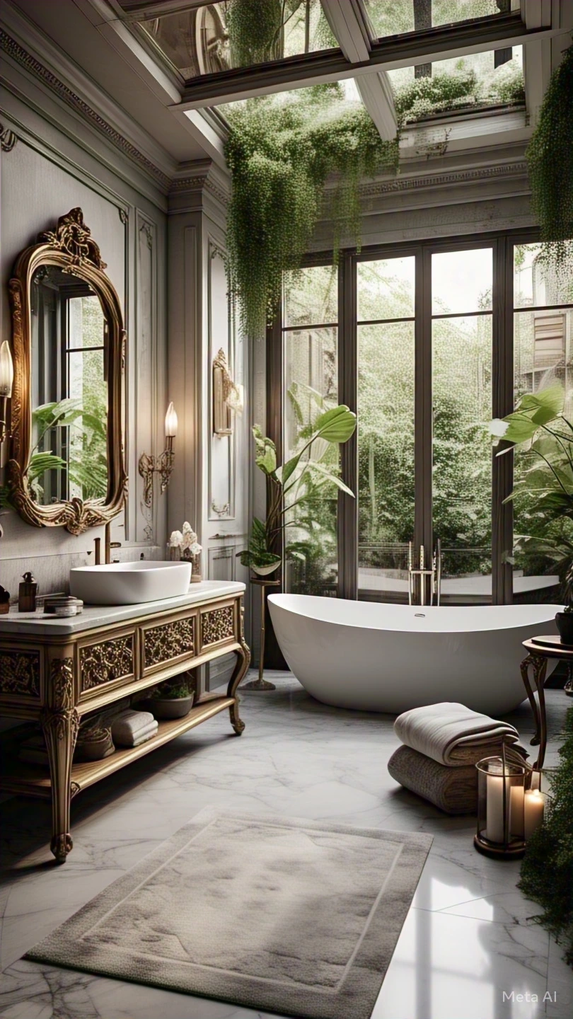 elegant bathroom design ideas Bring in Natural Elements