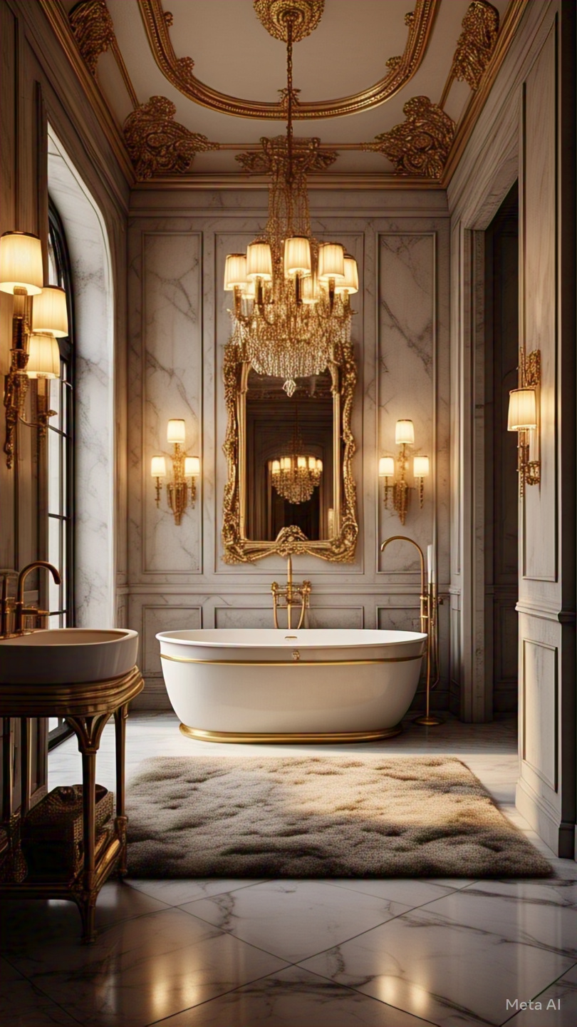 elegant bathroom design ideas Incorporate Gold and Brass Fixtures