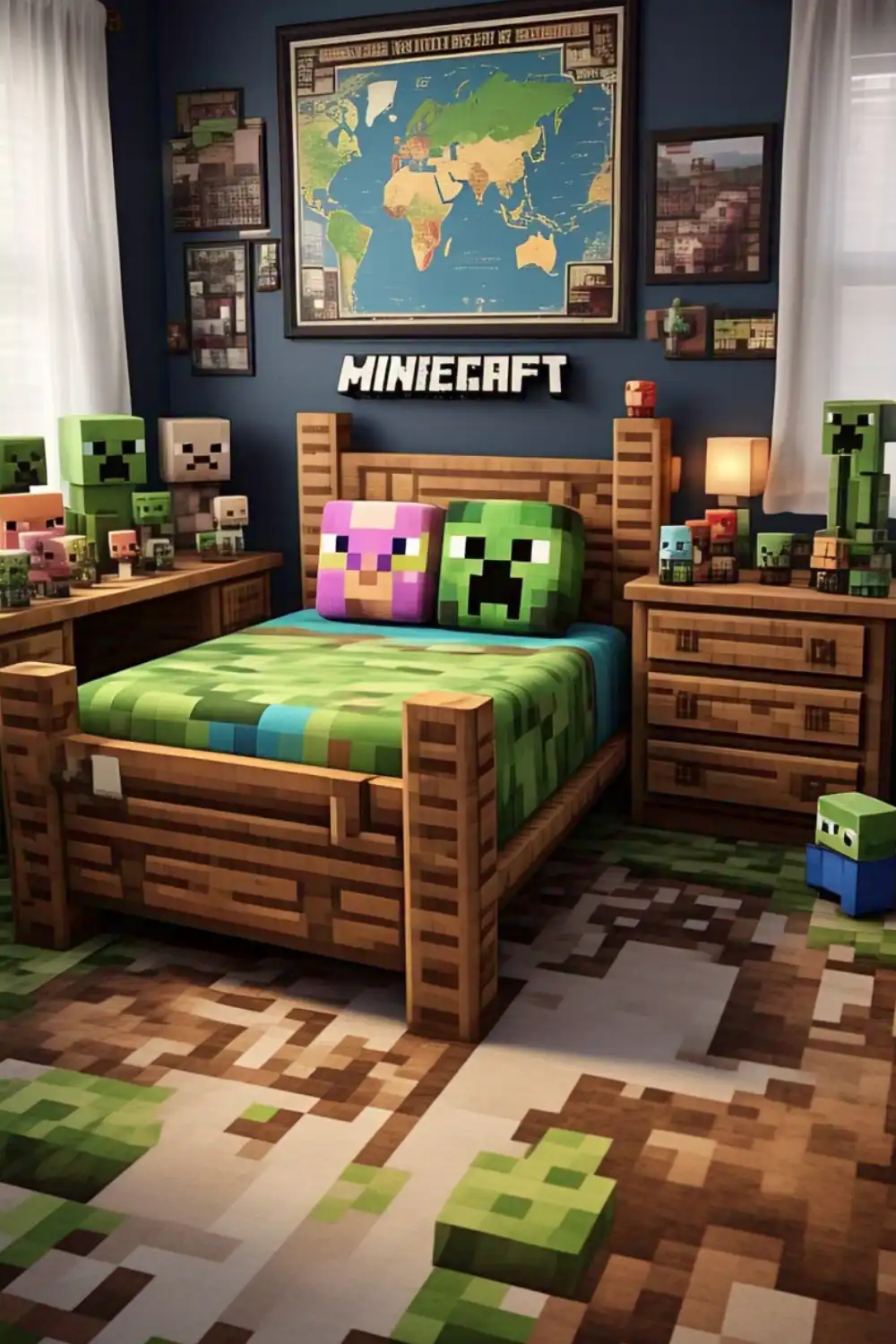 Minecraft Bedroom Ideas with Decorative Accessories 1