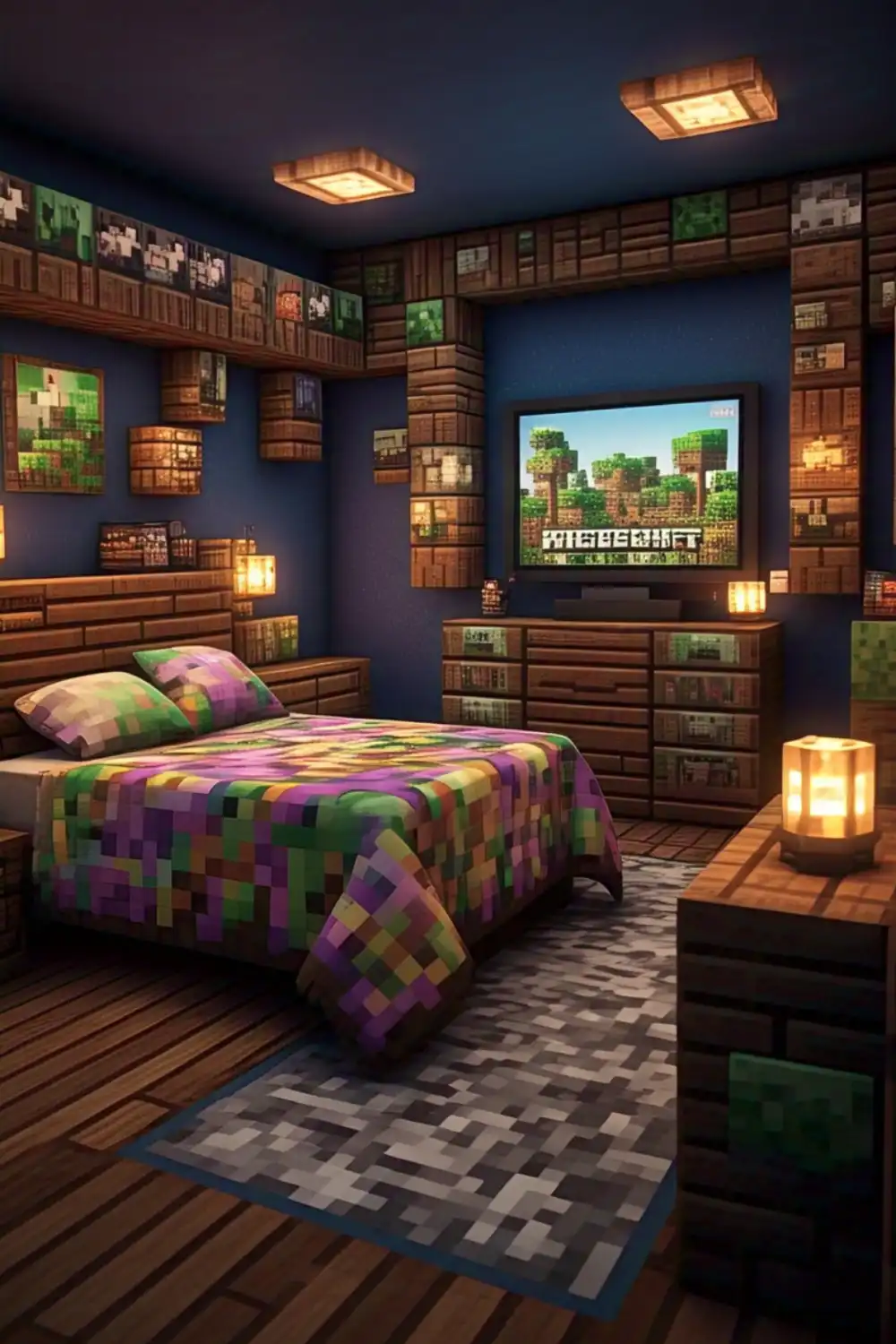 Minecraft Bedroom Ideas with Decorative Accessories