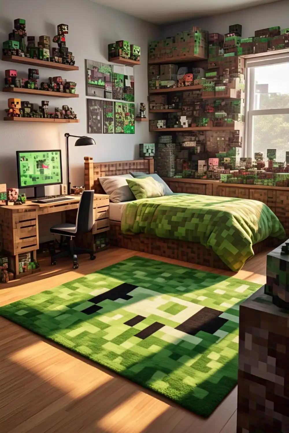 Minecraft Bedroom Ideas with Floor and Rugs