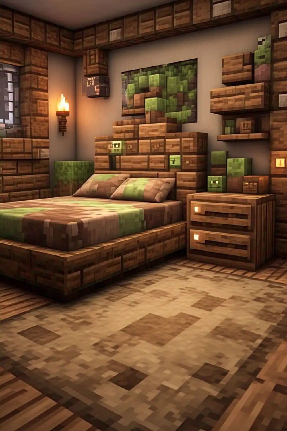 Minecraft Bedroom Ideas with Furniture That Fits the Theme 1