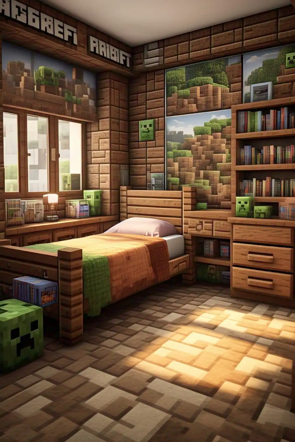 Minecraft Bedroom Ideas with Furniture That Fits the Theme 2
