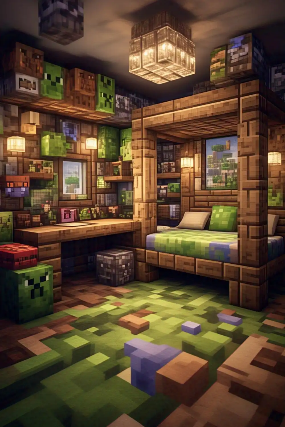 Minecraft Bedroom Ideas with Minecraft Lighting Ideas 1