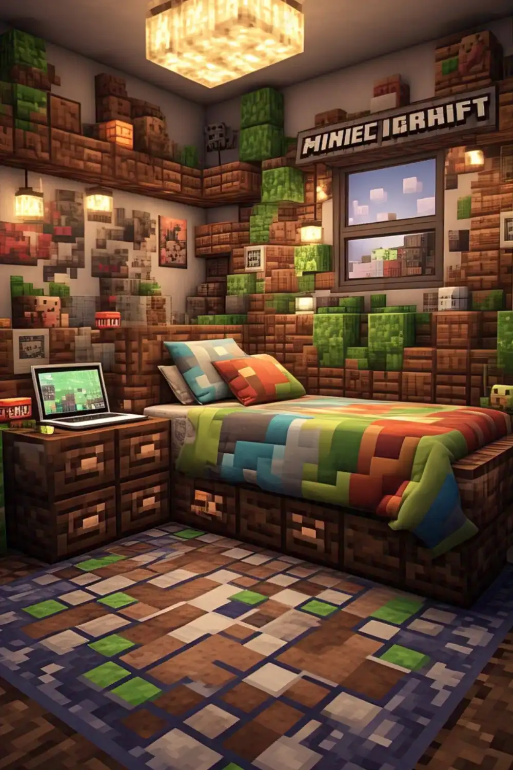 Minecraft Bedroom Ideas with Minecraft Lighting Ideas