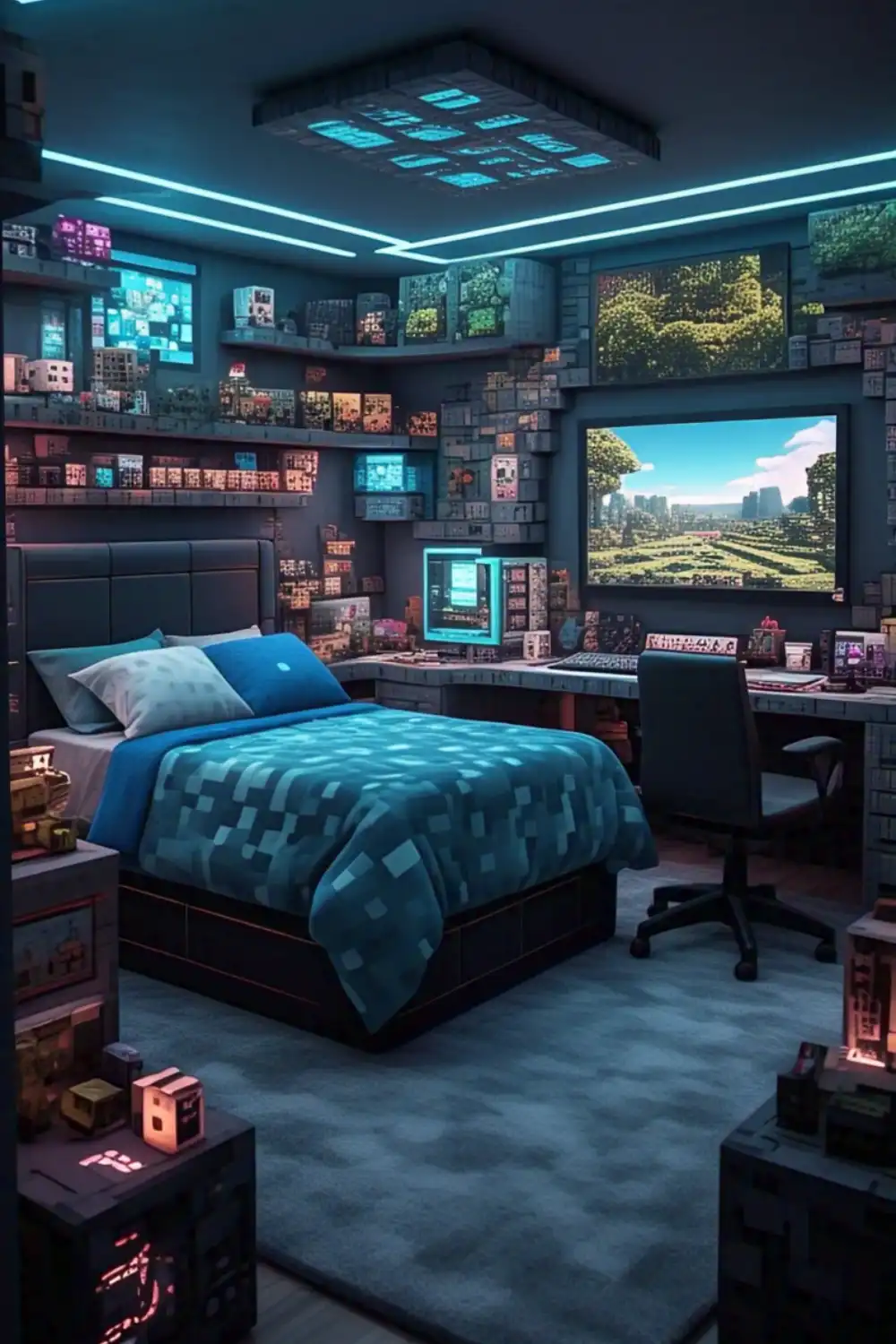 Minecraft Bedroom Ideas with Minecraft Tech Setup2