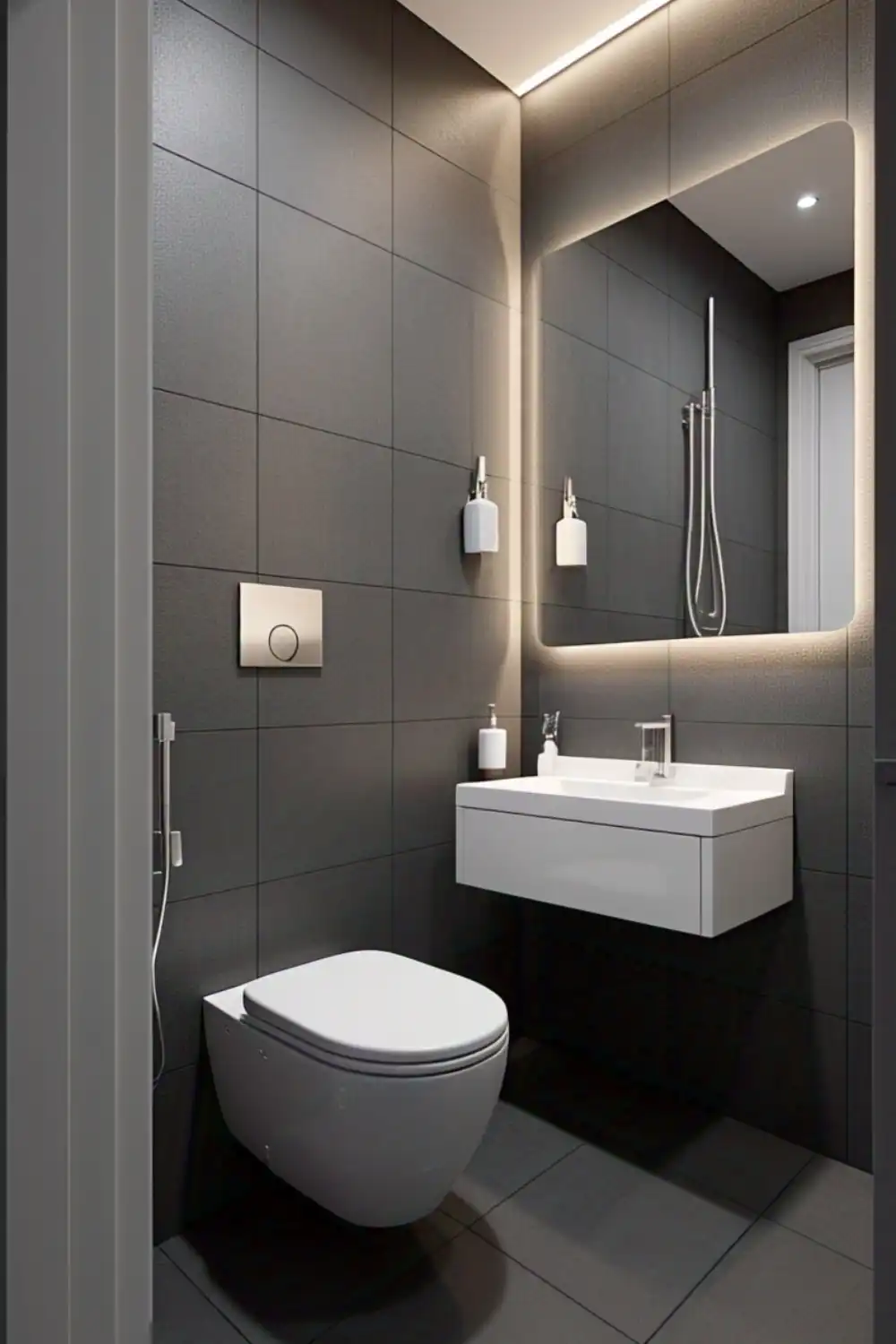Minimalist Small Bathroom Ideas Mirror Illusions