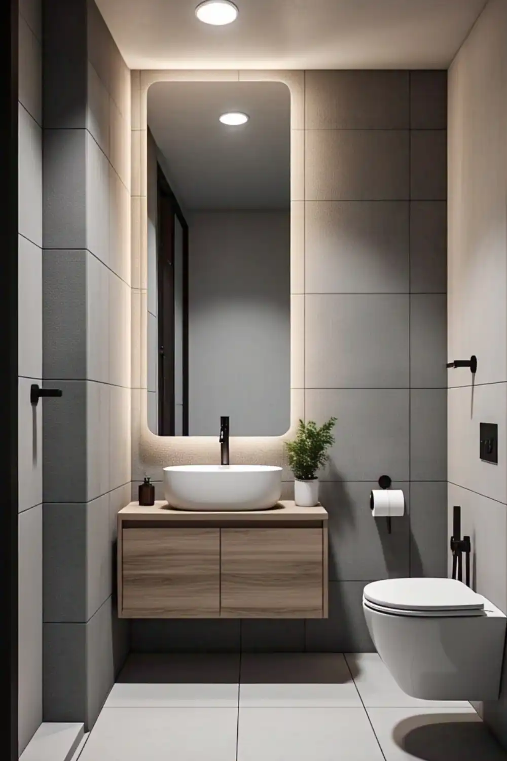 Minimalist Small Bathroom Ideas Recessed Lighting