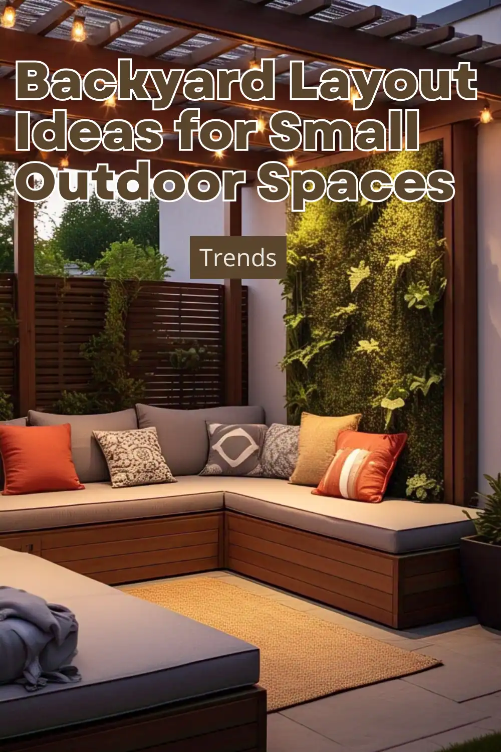 Cozy small backyard design with vertical garden.