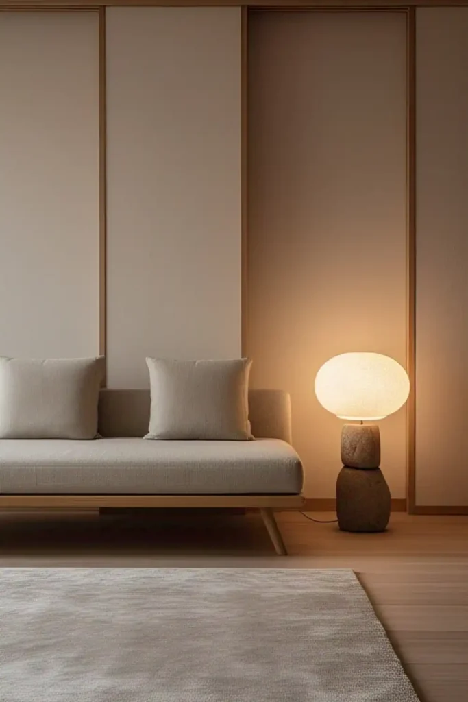 japandi lighting living room modern