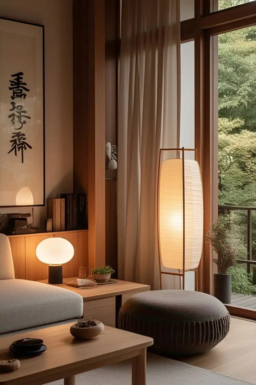 japandi lighting living room