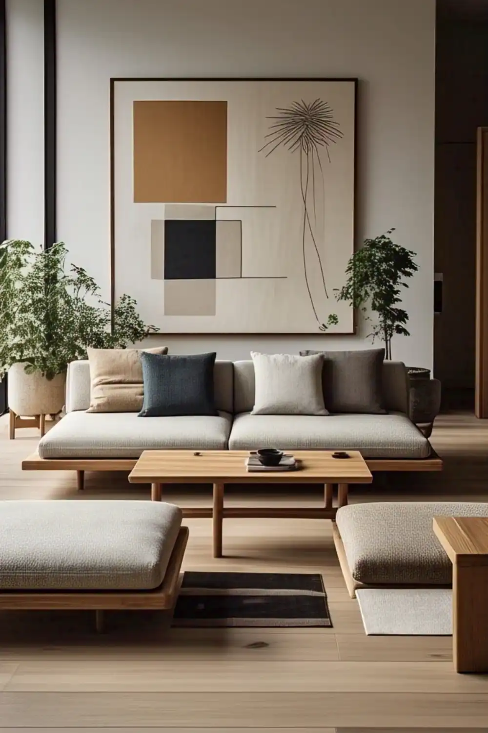 japandi solid wood sofa bed