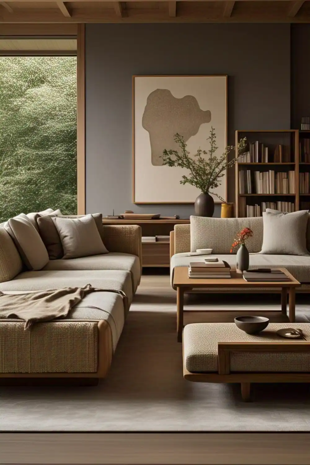 japandi wood sofa bed