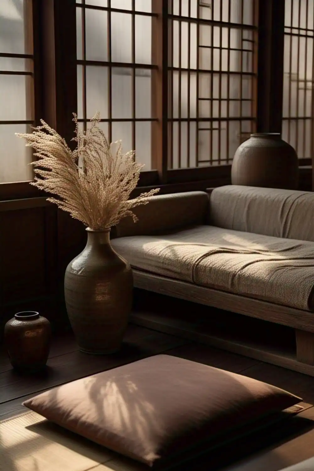 Cozy minimalist room with natural light and decor.