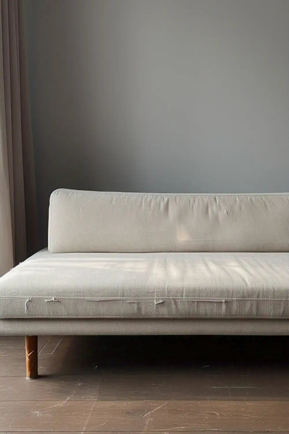 Minimalist beige sofa in a simple room