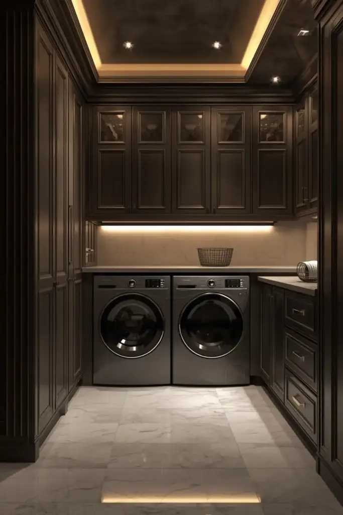 Modern laundry room with washer and dryer