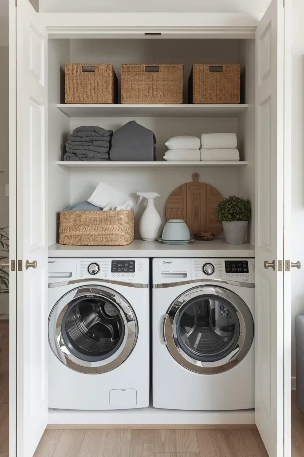 Laundry Room with Wallpaper Accent
