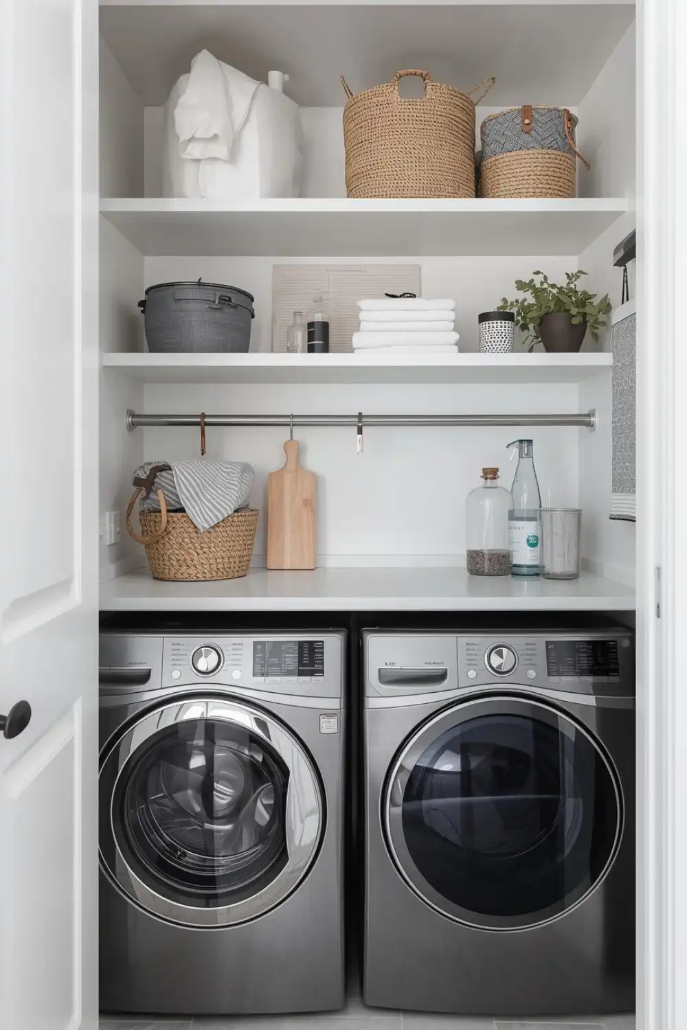 Floating Shelves Above Washer