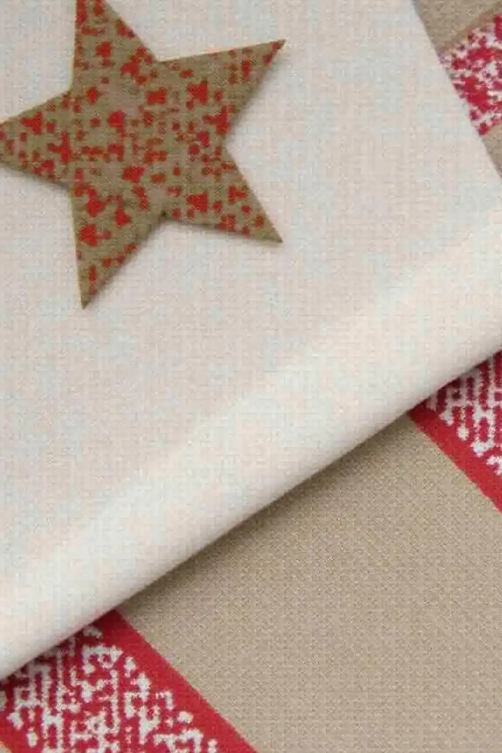 Fabric with red star pattern design