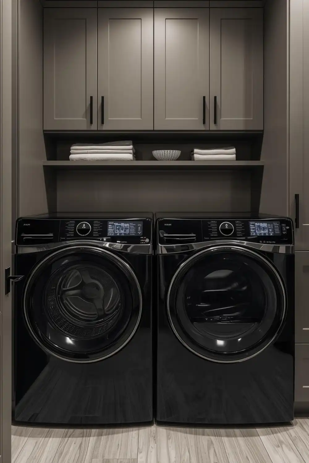 Modern laundry room with washer and dryer