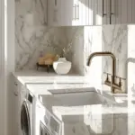 luxury laundry room ideas Marble Countertops for Timeless Elegance