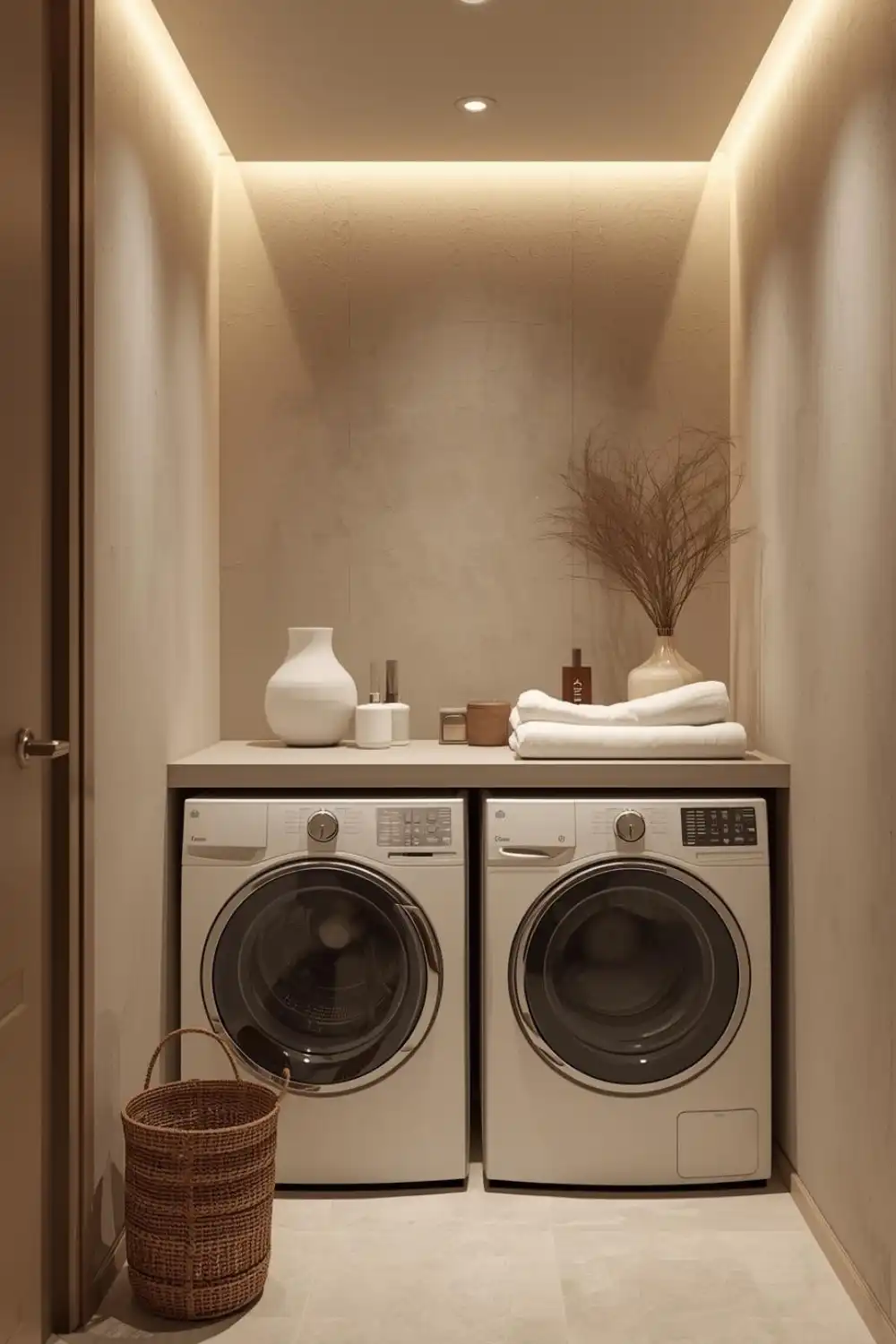 Modern laundry room with washer and dryer