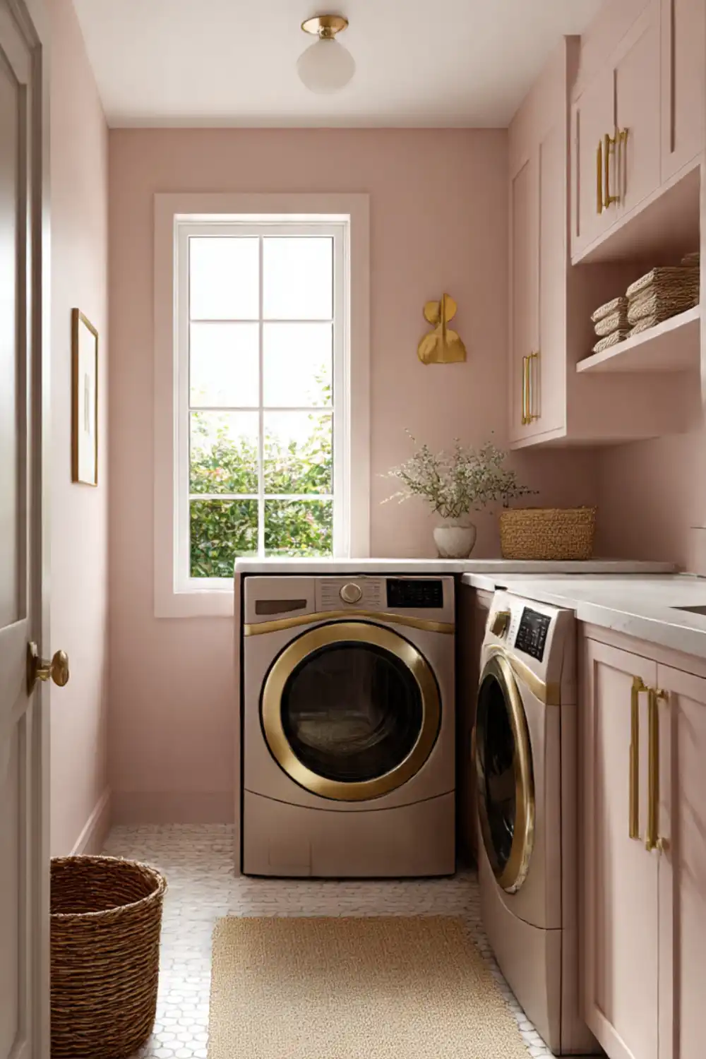 Stylish laundry room with modern appliances